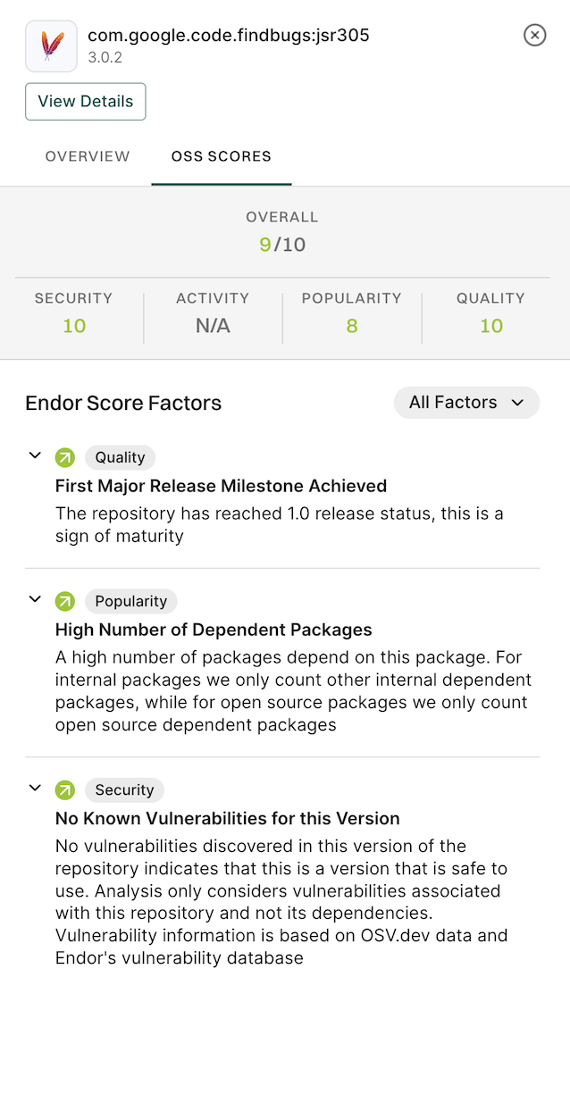Dependency scores