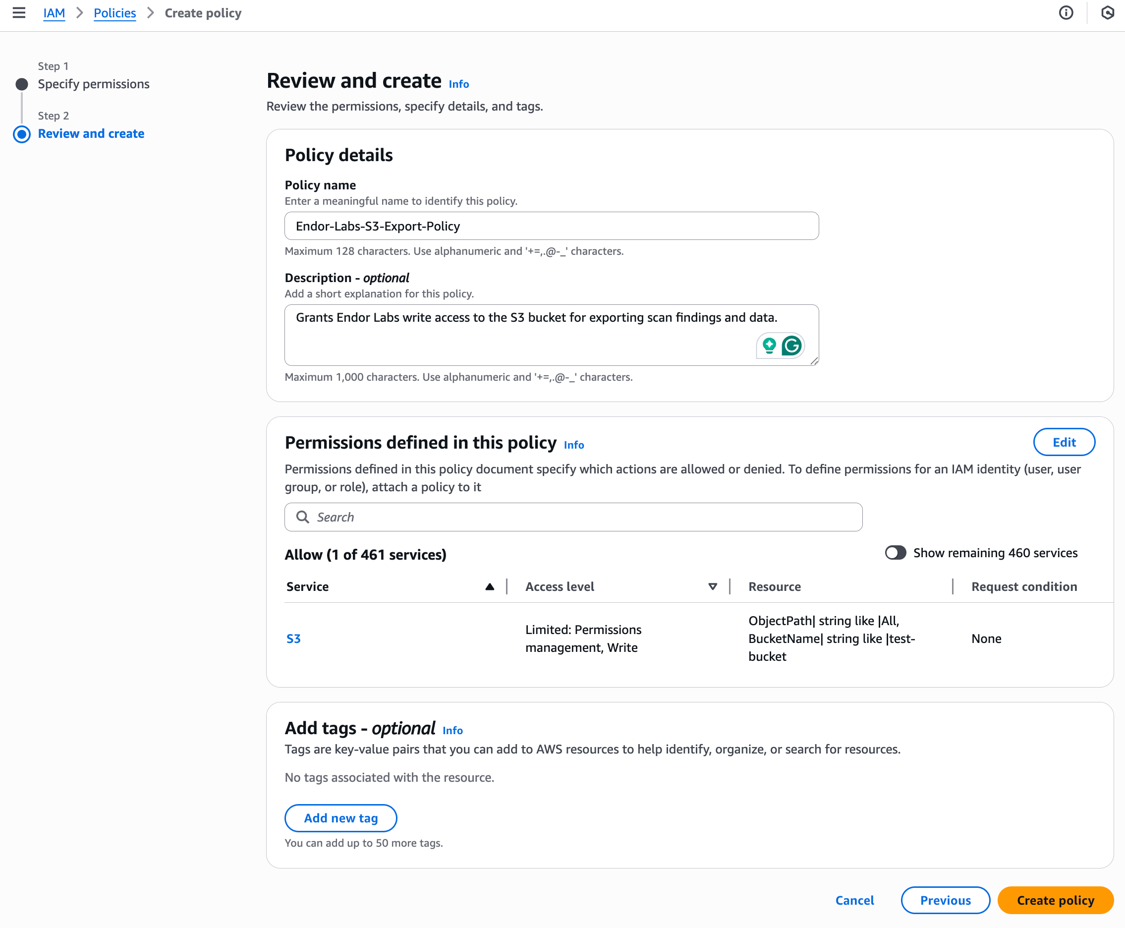 Policy permissions