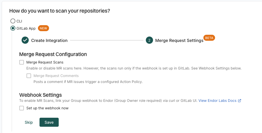 GitLab App MR scan setup