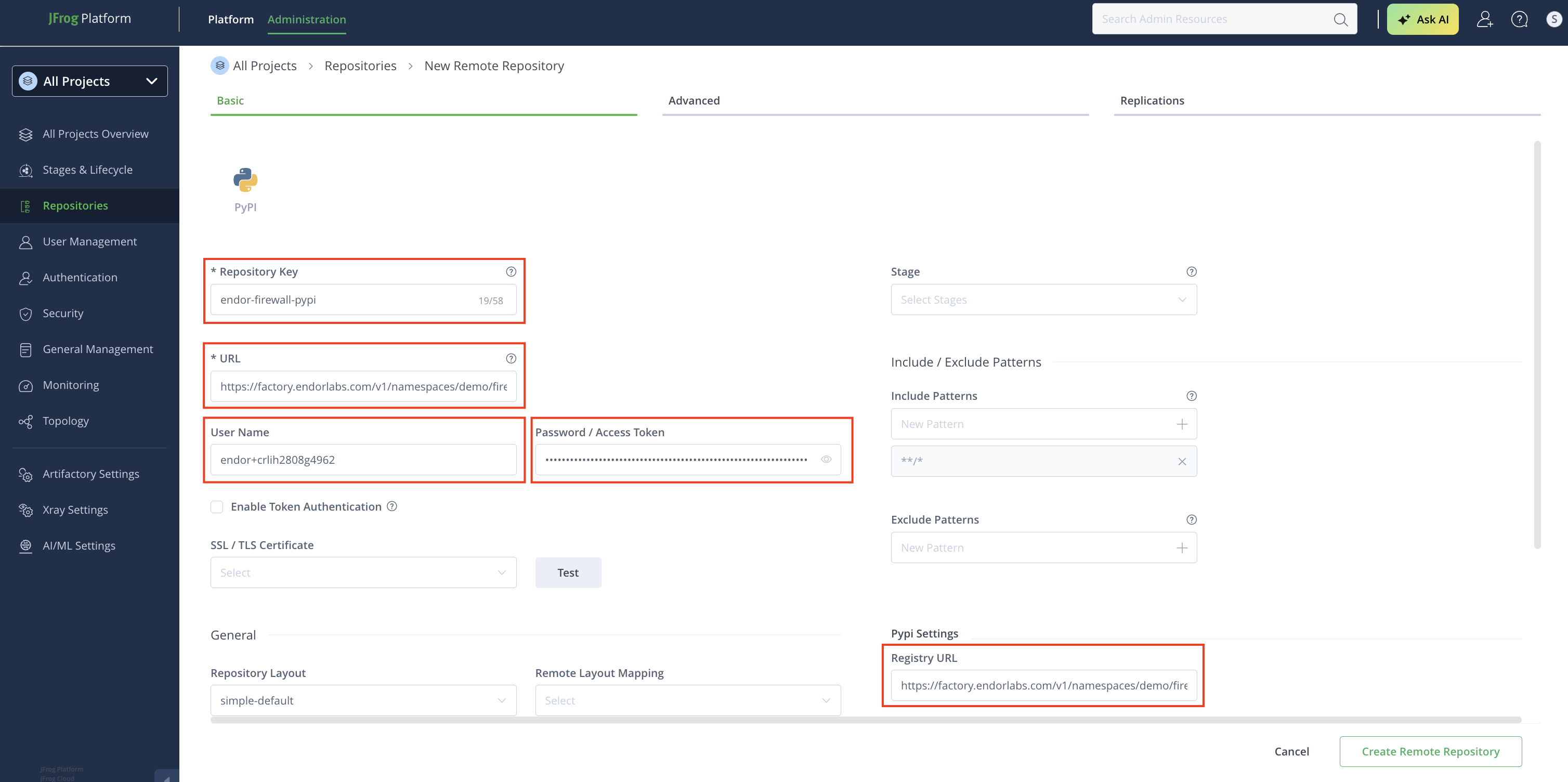 Configure PyPI
