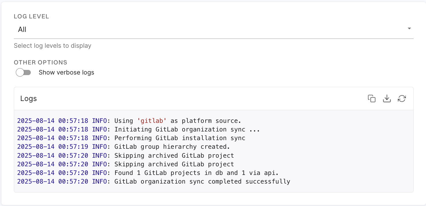 sync logs
